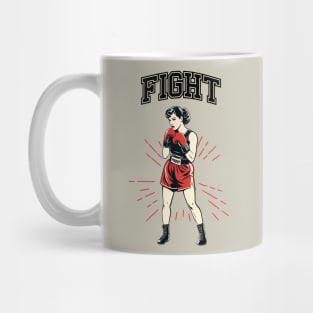 Fight! Retro Woman Boxer Mug